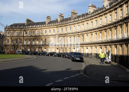 A View the Circus, eines der berühmtesten Wahrzeichen von Bath`s Stockfoto